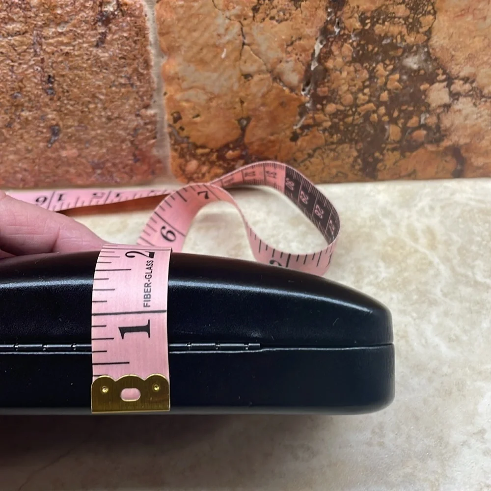 Coach Black Hard Case Eyeglasses Leather Look Logo Sunglasses Eyewear